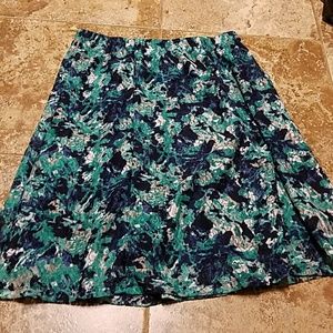 Blue and green lace skirt